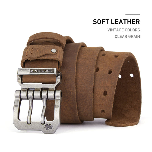 Mens Leather Belt Full Grain-Double Prong