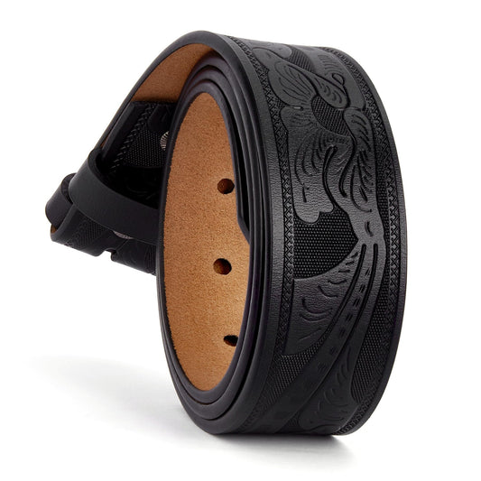 Western Leather Belts without Buckle Black