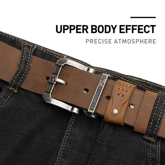 Mens Leather Belt Full Grain-SIlver Buckle