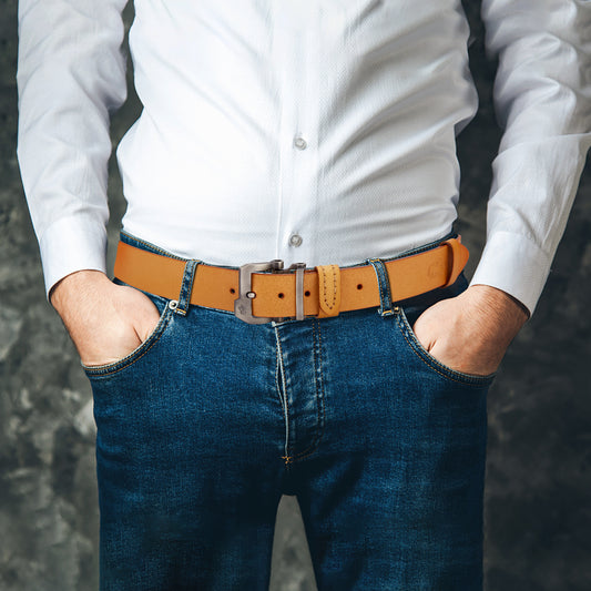 Vintage Brown Leather Belt