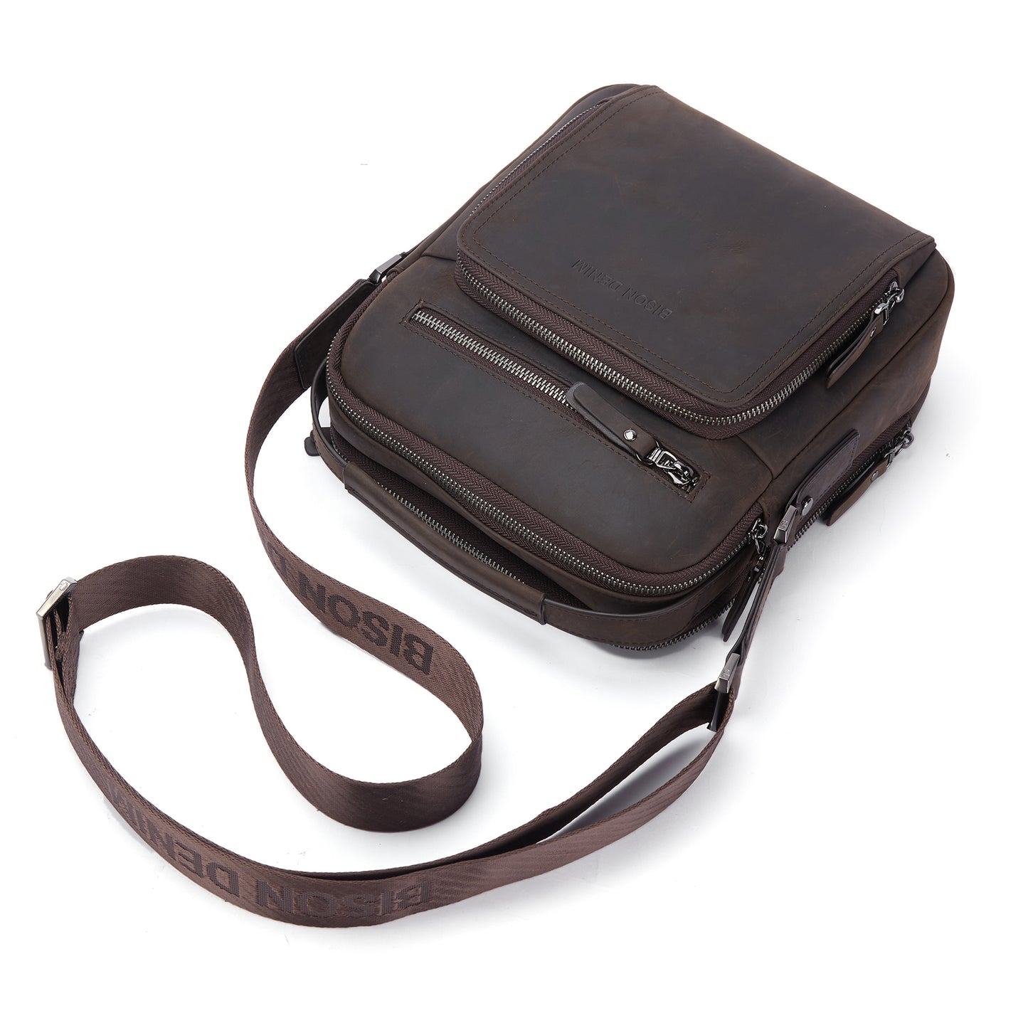 Leather Messenger Bag-Vintage Coffee