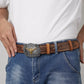 Longhorn Buckle Cowboy Belt Brown